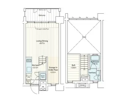 ドゥーエ新丸子(ワンルーム/5階)の間取り写真