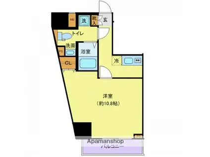 ジェノヴィア渋谷笹塚スカイガーデン(1K/14階)の間取り写真