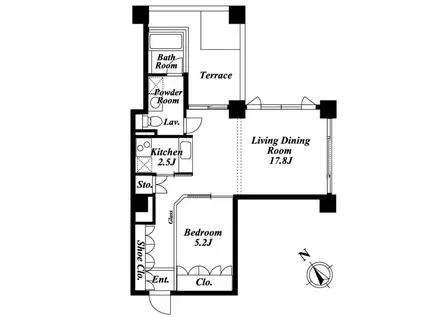 QIZ広尾(1LDK/5階)の間取り写真