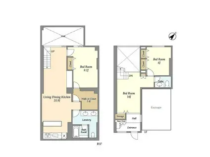 パークフラッツ祐天寺(3LDK/1階)の間取り写真