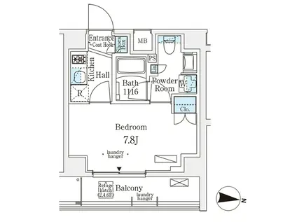 メゾン・クロイゾン(1K/6階)の間取り写真