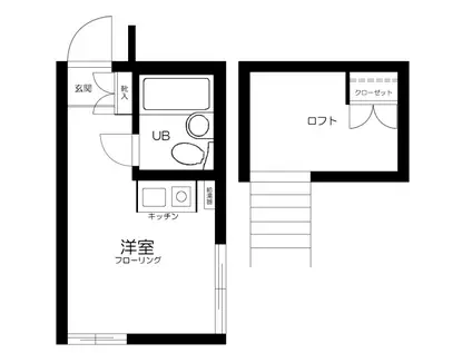カルタス21駒場東大前(ワンルーム/1階)の間取り写真