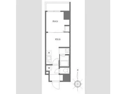 ハーモニーレジデンスグローバルキャピタル(1DK/3階)の間取り写真