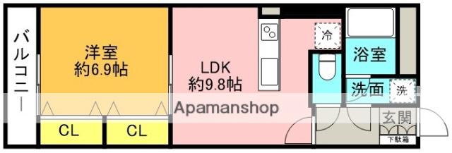 フジビュー矢向(1LDK/2階)の間取り写真