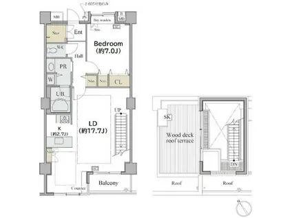 シャレール広尾 2号棟(1LDK/6階)の間取り写真