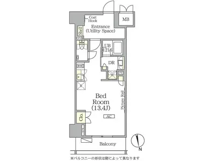 ザ・パークハビオ神楽坂レジデンスサウス(ワンルーム/5階)の間取り写真