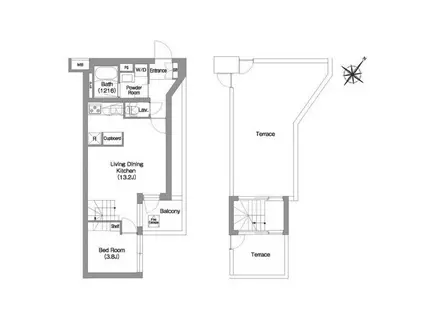 コンフォリア・リヴ渋谷本町(1LDK/5階)の間取り写真