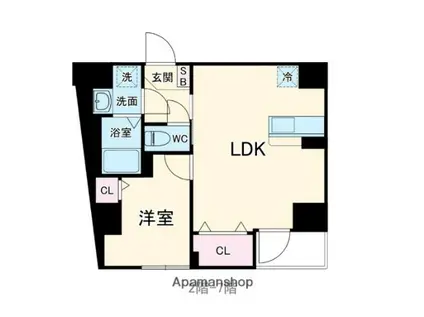 東麻布 平成レジデンス(1LDK/6階)の間取り写真