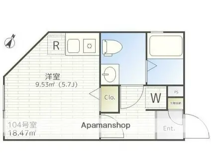 グランビル中野白鷺(ワンルーム/1階)の間取り写真