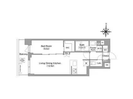 コンフォリア・リヴ永福町(1LDK/4階)の間取り写真