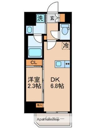 GRAN PASEO蒲田Ⅲ(1DK/10階)の間取り写真