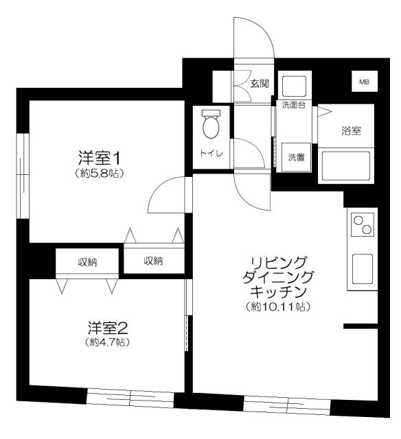 CENTRAL GARDEN RESIDENCE TOKYO(2LDK/B1階)の間取り写真