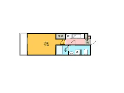 エコロジー都立大学レジデンス(1K/4階)の間取り写真