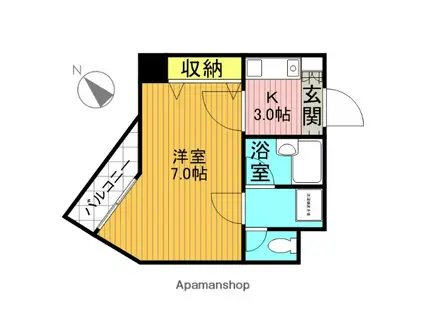 エステー・パラッツォ(1K/3階)の間取り写真