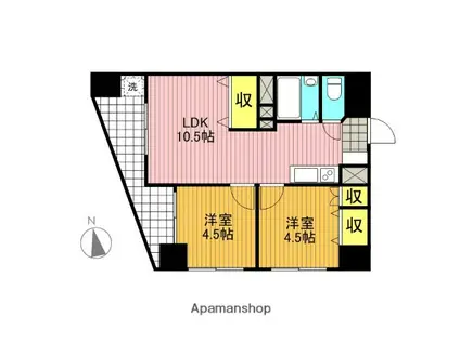 足立東和ダイヤモンドマンション(2LDK/10階)の間取り写真