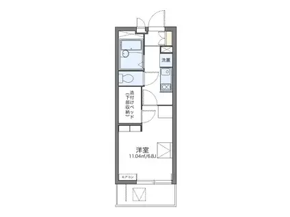 レオパレスβ(1K/1階)の間取り写真
