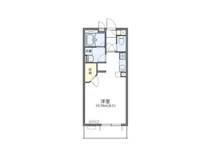 レオネクストインフィールドⅡ(1K/2階)の間取り写真