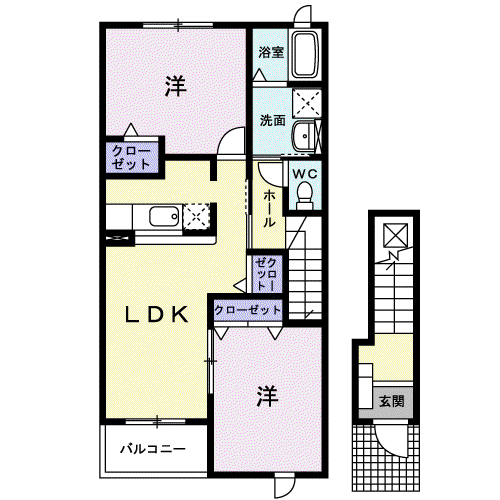 BRISA DESPACIOⅠ(2LDK/2階)の間取り写真