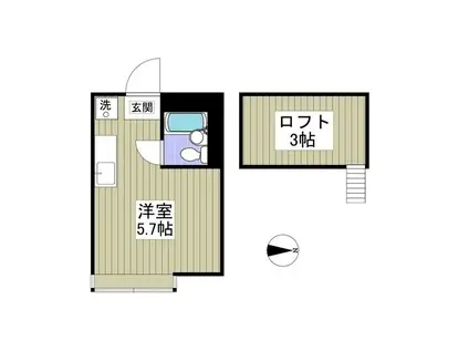 キャピタル八柱(ワンルーム/1階)の間取り写真