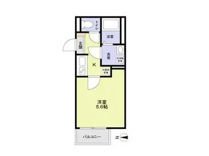 SQUARES NISHIARAI(1K/2階)の間取り写真