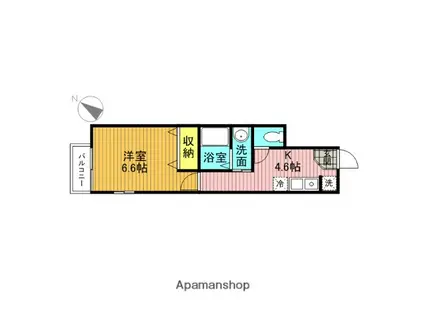 ハーベスト(1K/2階)の間取り写真