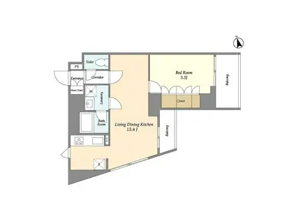 オープンブルーム綾瀬(1LDK/3階)の間取り写真