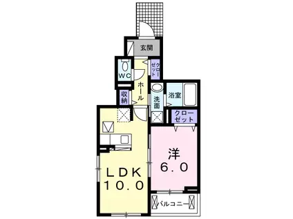 ハレレア59(1LDK/1階)の間取り写真
