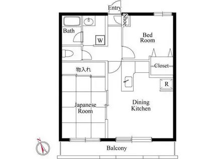 ブランシェ松戸(2DK/3階)の間取り写真