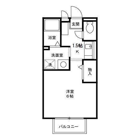 ジュネス西新井Ⅰ・Ⅱ(1K/1階)の間取り写真