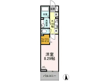 ボナール北綾瀬(1K/3階)の間取り写真
