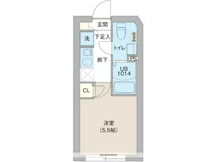 レピュア三ノ輪レジデンスⅡ(1K/4階)の間取り写真