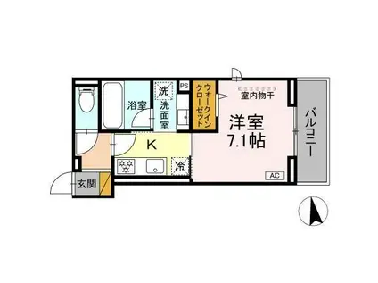 STELLA新松戸(1K/3階)の間取り写真