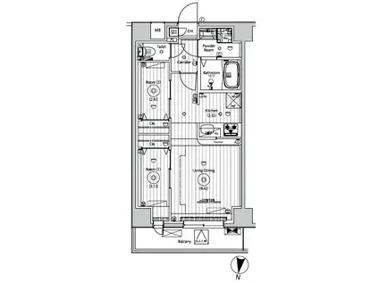 メイクスアート五反野(2LDK/4階)の間取り写真