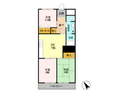 小泉コーポラス(3DK/3階)の間取り写真