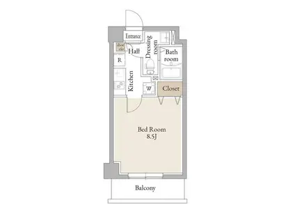 アルファコートお花茶屋2(1K/1階)の間取り写真