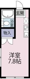 クロノス新松戸(ワンルーム/2階)の間取り写真