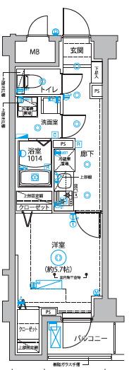 DIPS西新井(1K/3階)の間取り写真