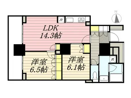 パークアクシス池田山(2LDK/2階)の間取り写真