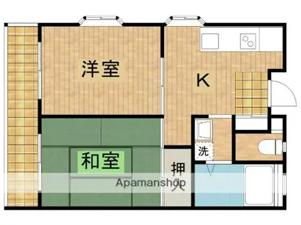 グリーンキャピタル上野毛第2(2K/4階)の間取り写真