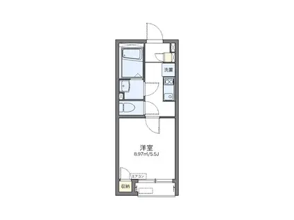 レオネクストエムエスケイⅢ(1K/2階)の間取り写真