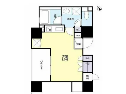 プライムアーバン目黒青葉台(ワンルーム/5階)の間取り写真