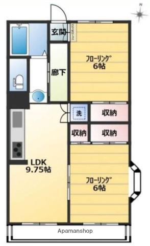 CITYCOURT吉祥寺(2LDK/1階)の間取り写真
