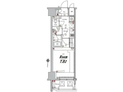メイクスデザイン早稲田(1K/1階)の間取り写真