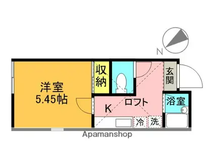 ロフト・フジ(1K/1階)の間取り写真