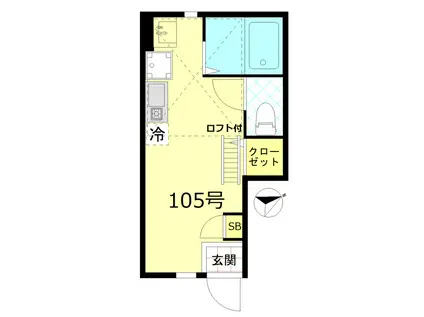 コルモ羽田(ワンルーム/1階)の間取り写真