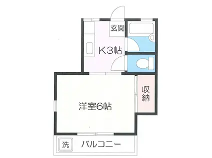 グリーンハイムー(1K/2階)の間取り写真