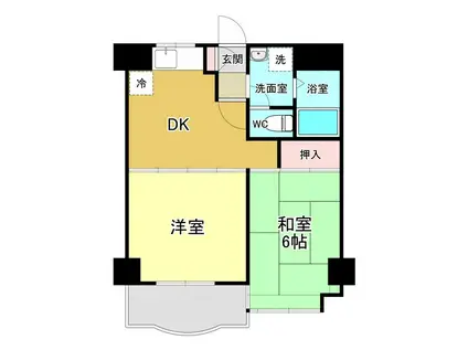 マキシムIK6(2DK/2階)の間取り写真