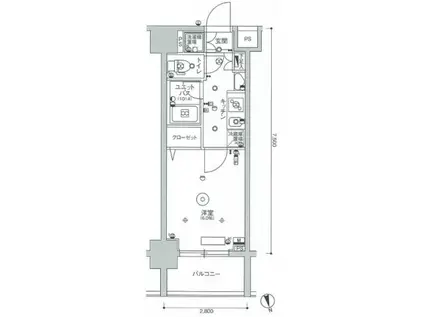 スカイコート蒲田ガーデン(1K/8階)の間取り写真