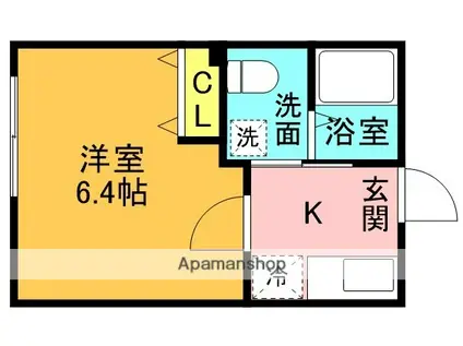 メゾン・ド・ユートピア小田原(1K/1階)の間取り写真