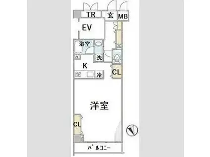 トーシンフェニックス江戸川橋(ワンルーム/2階)の間取り写真